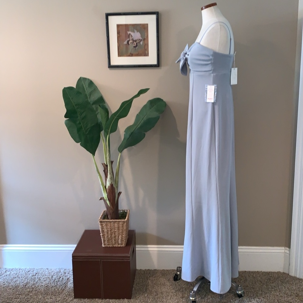 NWT Show Me Your Mumu Weddings Harper Gown, Steel Blue Stretch, Size Large - Picture 4 of 16